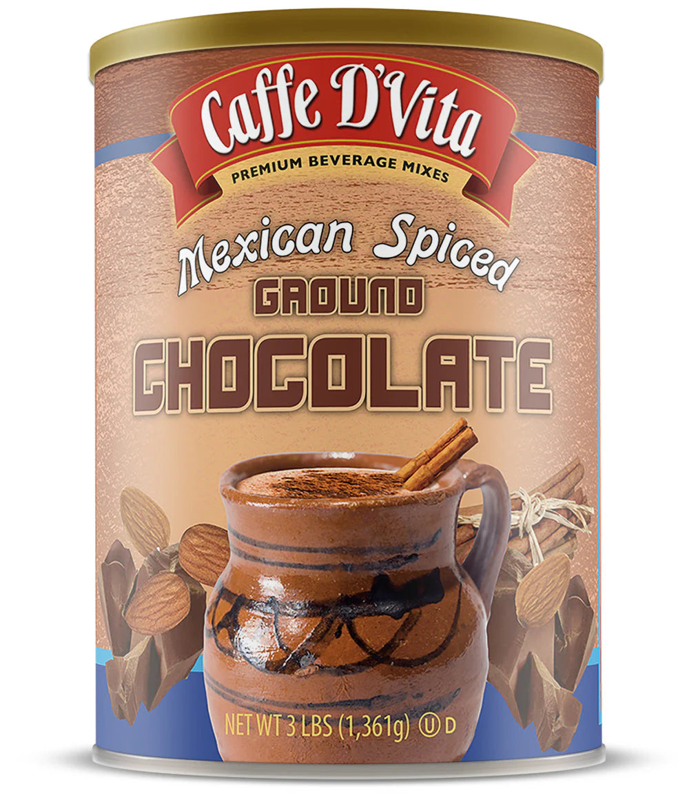 Mexican Spiced Ground Chocolate - Case of 4 Cans - 3 lb. (48 oz.) - Foodservice