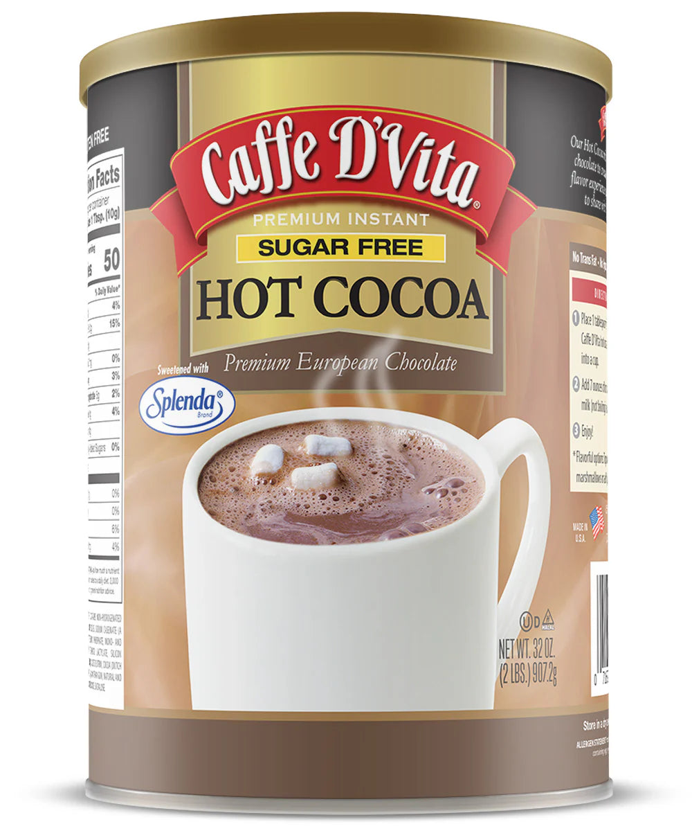 Sugar Free Hot Cocoa - Case of 4 Cans - 2 lb. (32 oz.) Foodservice