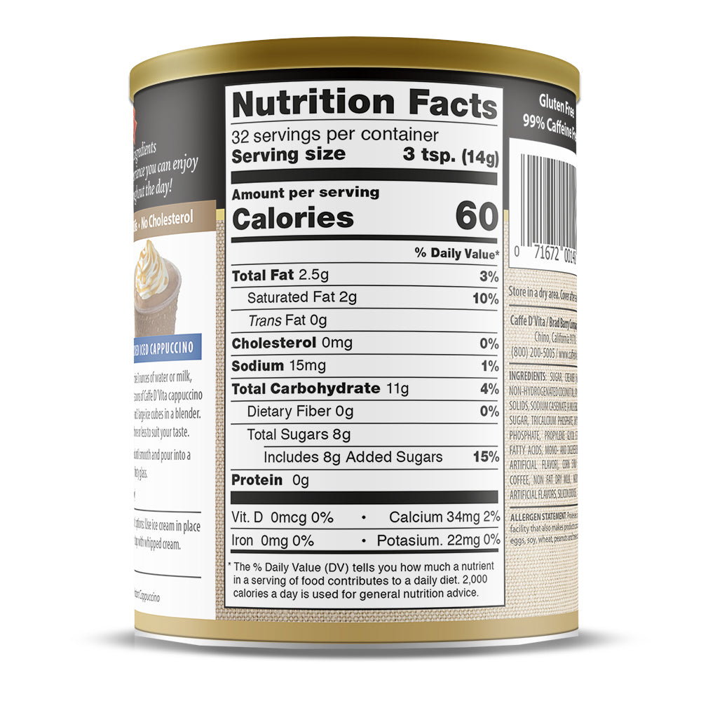 Caramel Cappuccino - Case of 6 - 1 lb. cans (16 oz.) - Foodservice