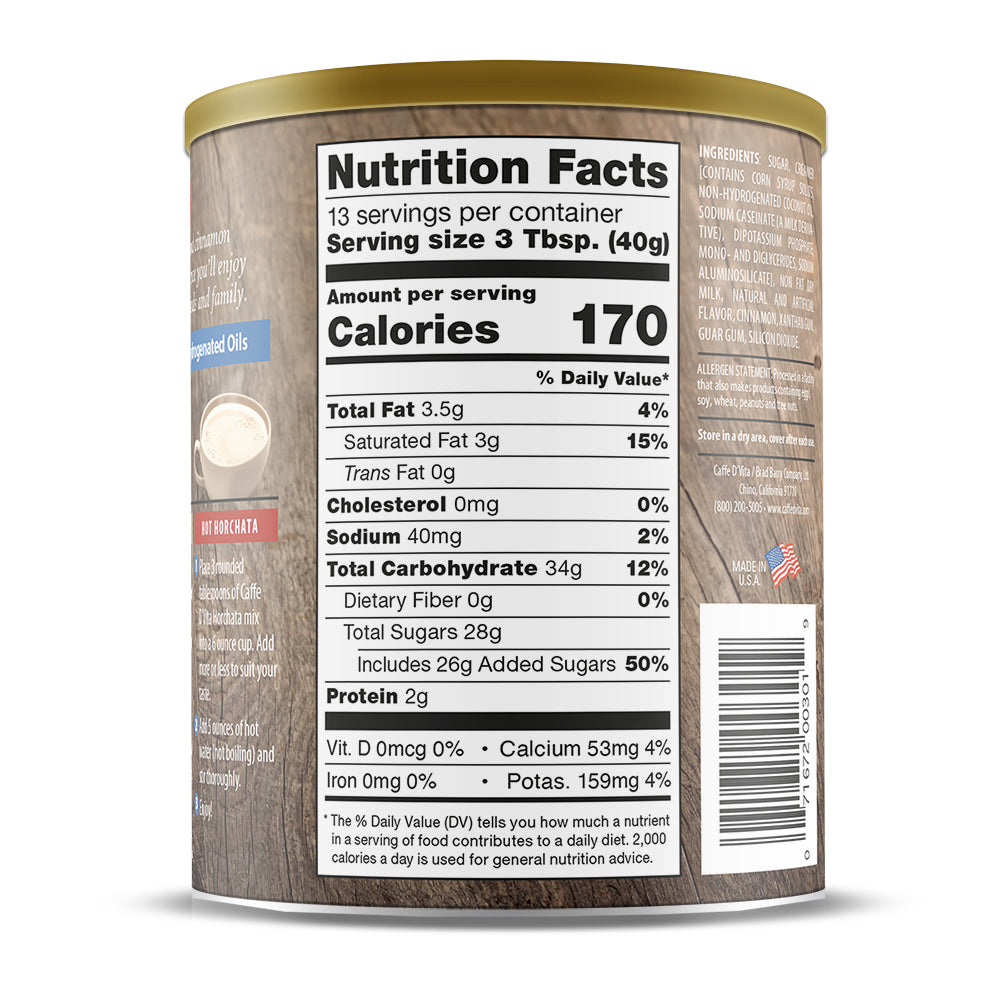 Horchata - Case of 6 - 19 oz. cans - Foodservice