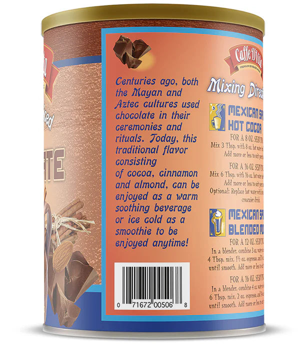 Mexican Spiced Ground Chocolate - Case of 4 Cans - 3 lb. (48 oz.) - Foodservice