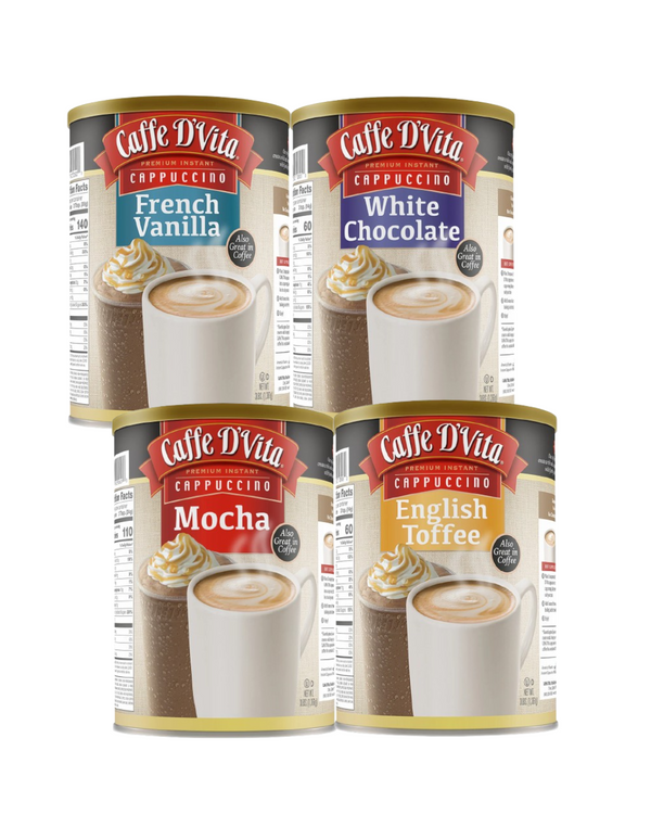 Caffe D'Vita Cappuccinos 4 - 3lb Canisters - Foodservice - Caffe D
