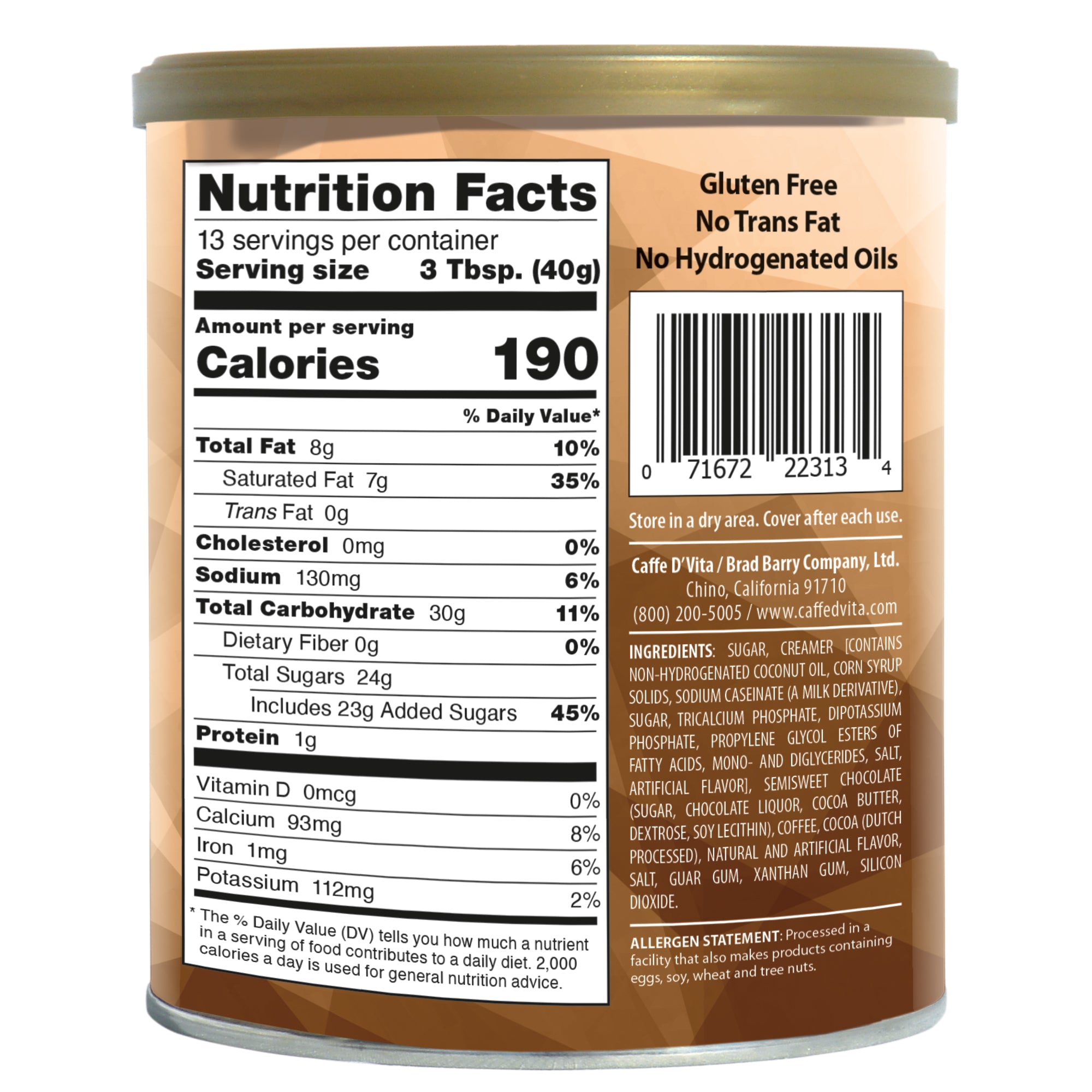 Java Chip Latte Blended Iced Coffee Frappe - Case of 6 - 19 oz. cans - Foodservice