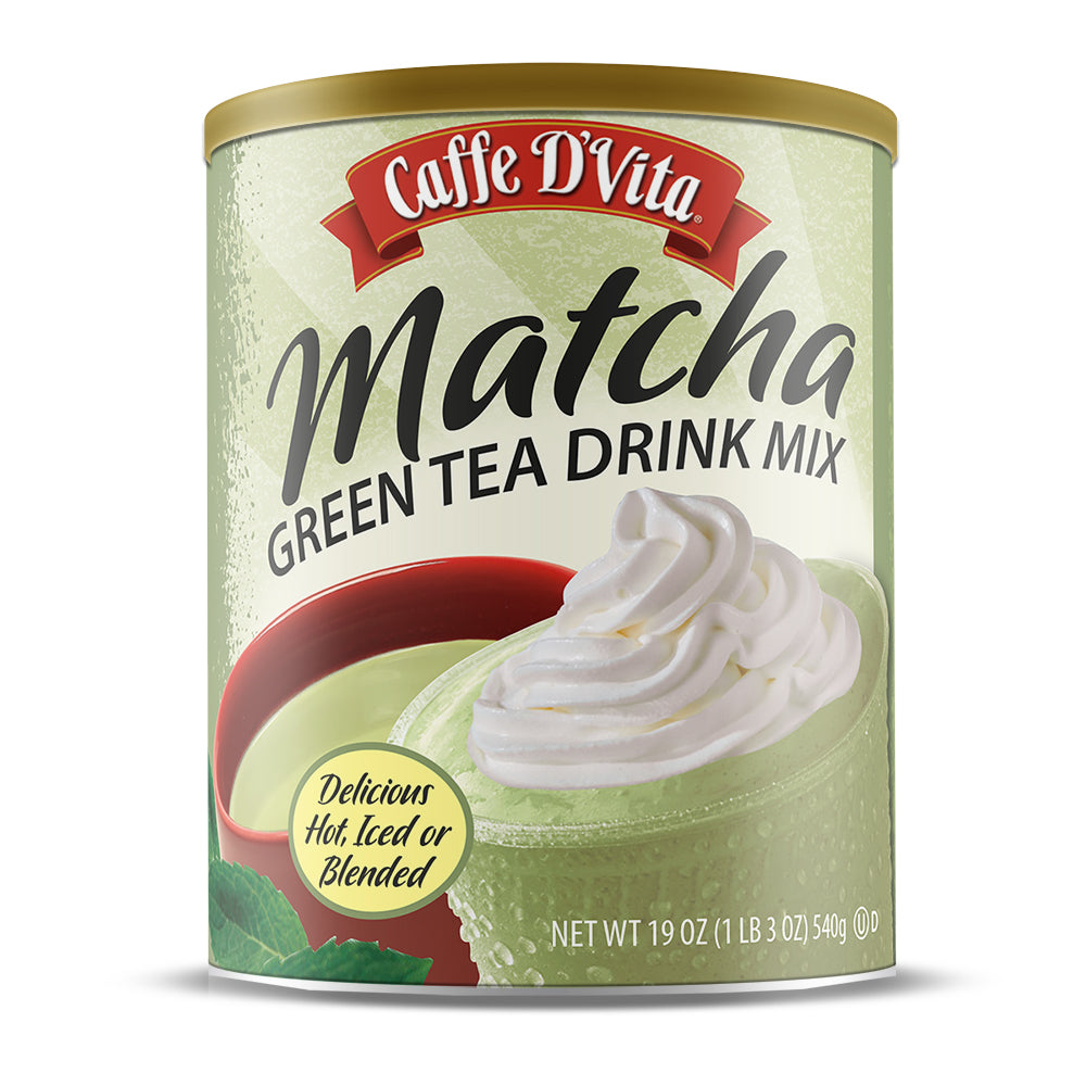Matcha Green Tea Drink Mix - Case of 6 - 19 oz. cans - Foodservice
