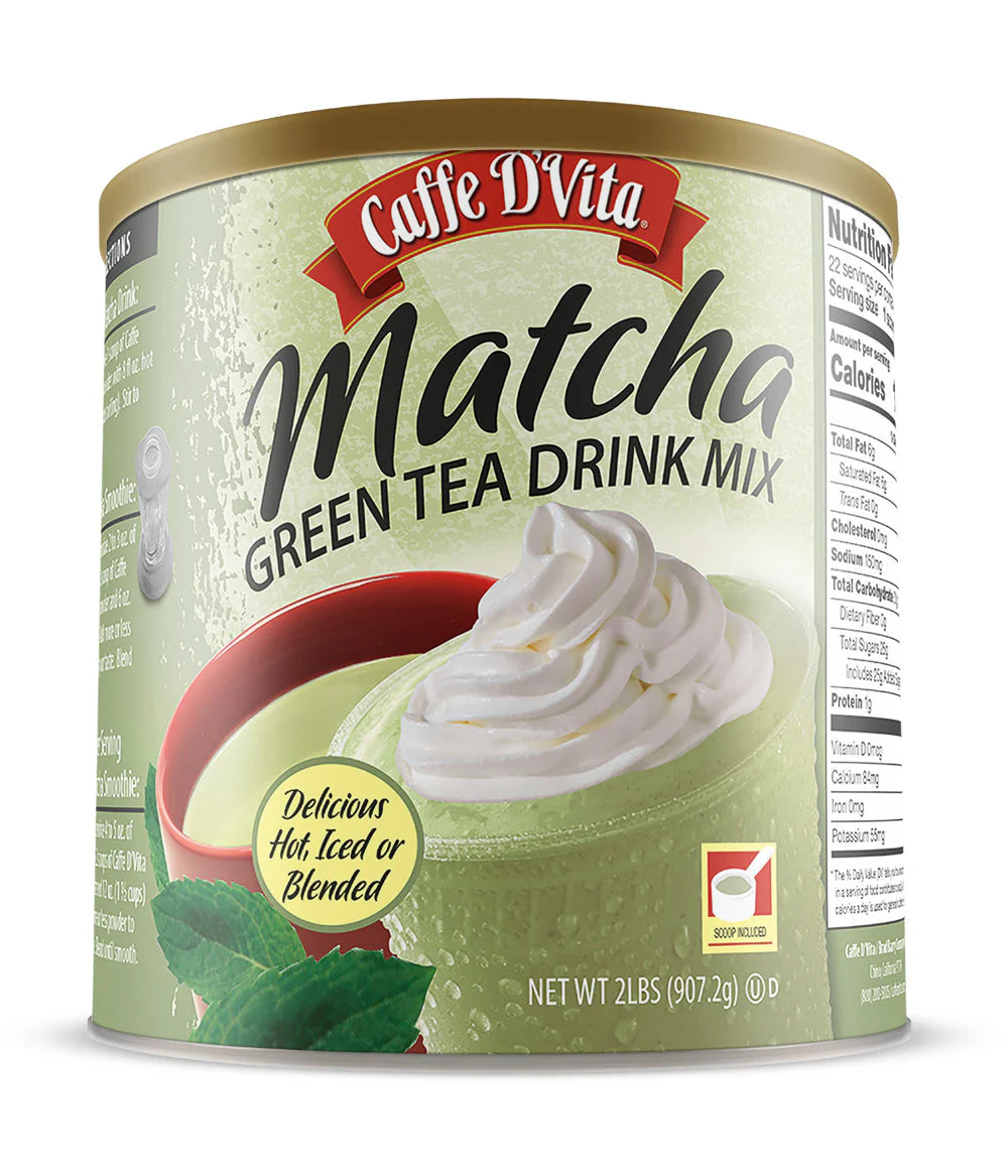 Matcha Green Tea Drink Mix - Case of 4 Cans - 2 lb. (32 oz.) - Foodservice