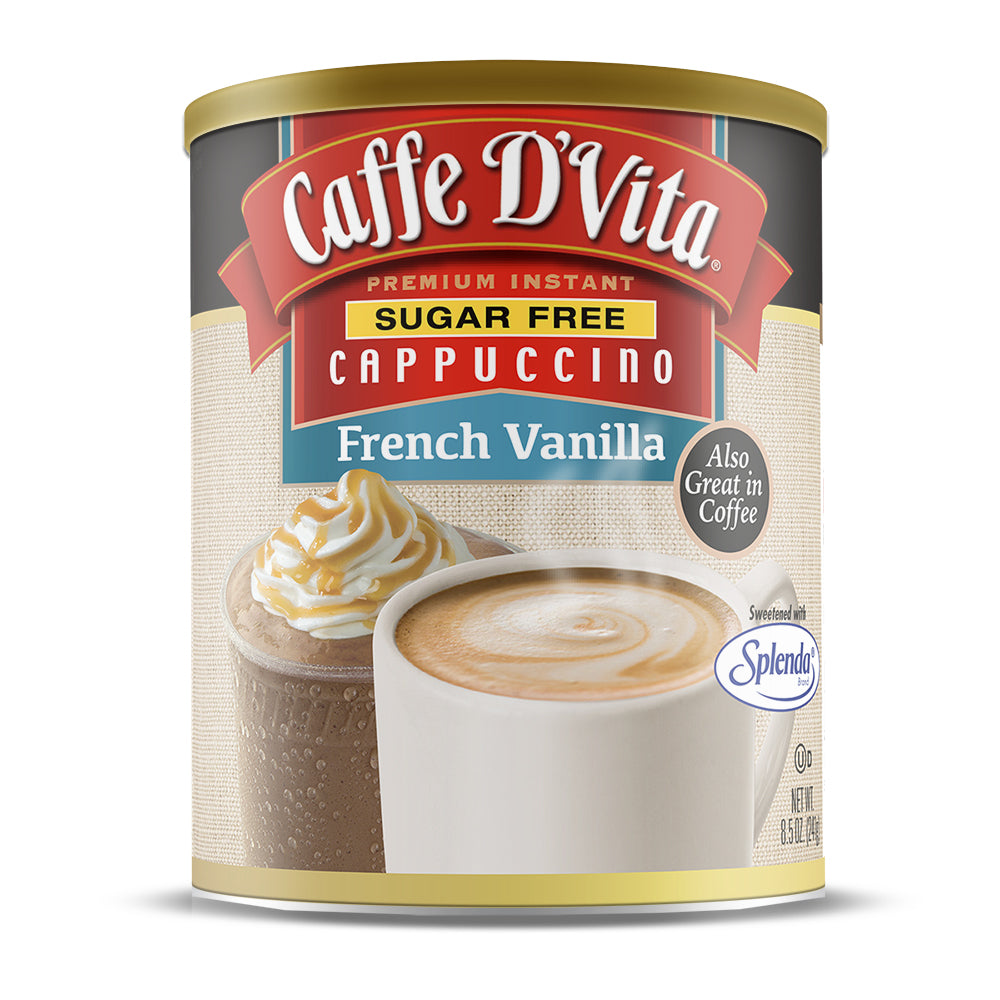 Sugar Free French Vanilla Cappuccino - Case of 6 - 8.5 oz. cans - Foodservice