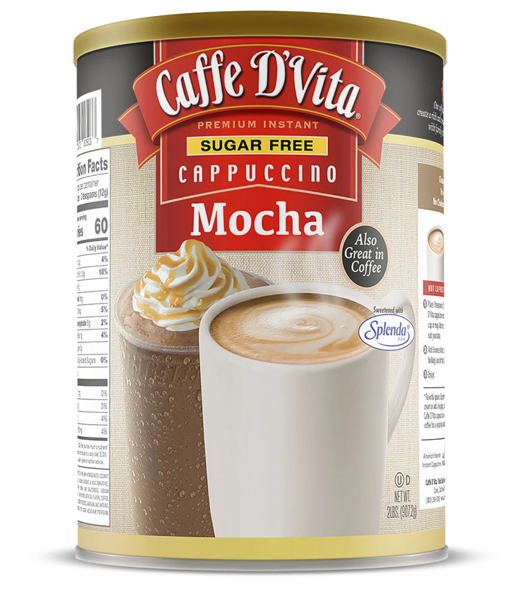 Sugar Free Mocha Cappuccino - Case of 4 Cans - 2 lb. (32 oz.) Foodservice