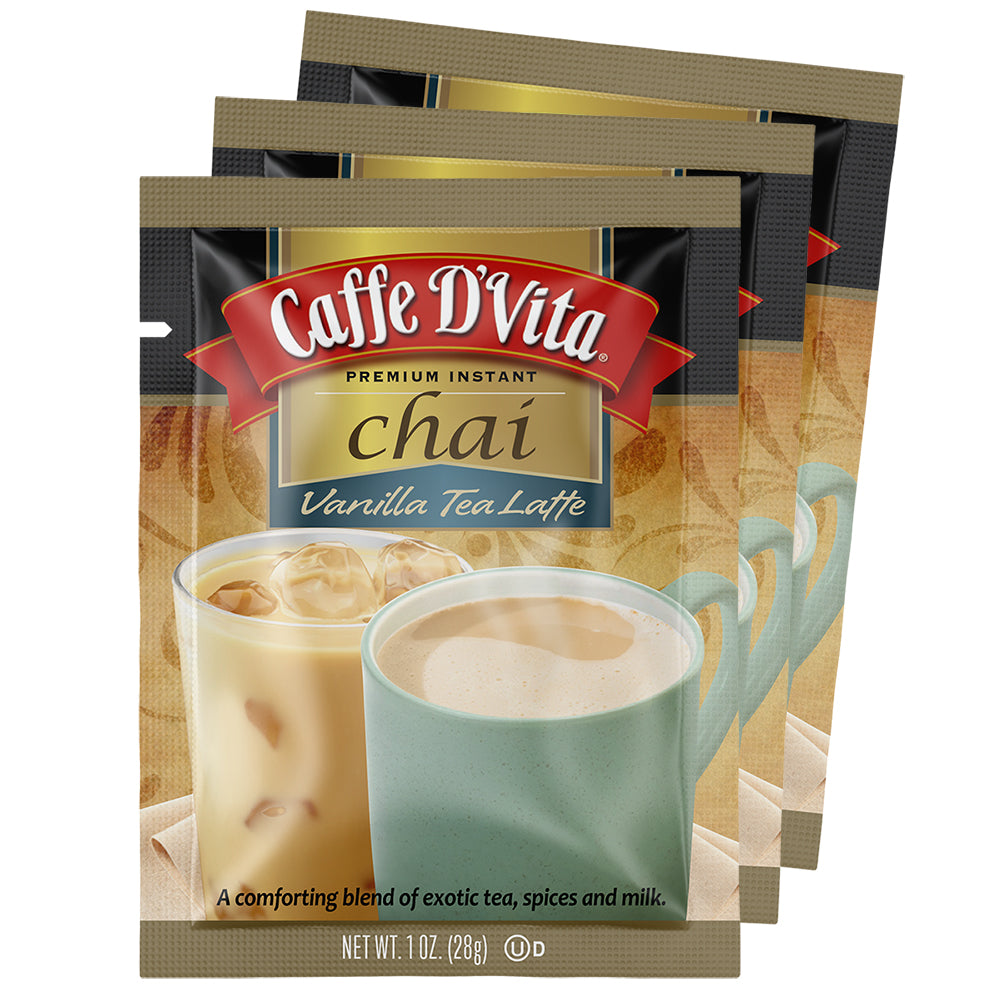 Vanilla Chai Tea Latte Envelopes - 3 sleeves of 12 packs - Foodservice