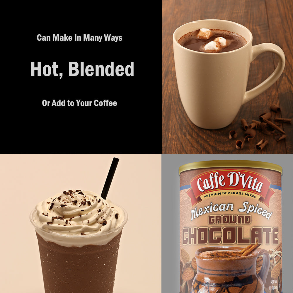 Mexican Spiced Ground Chocolate - Case of 6 - 1 lb. cans (16 oz