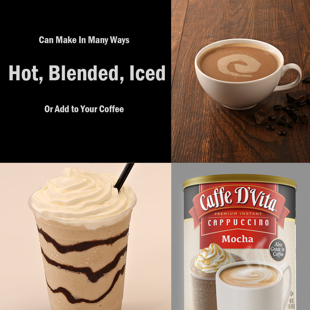 Mocha Cappuccino - Case of 6 - 1 lb. cans (16 oz.) - Foodservice