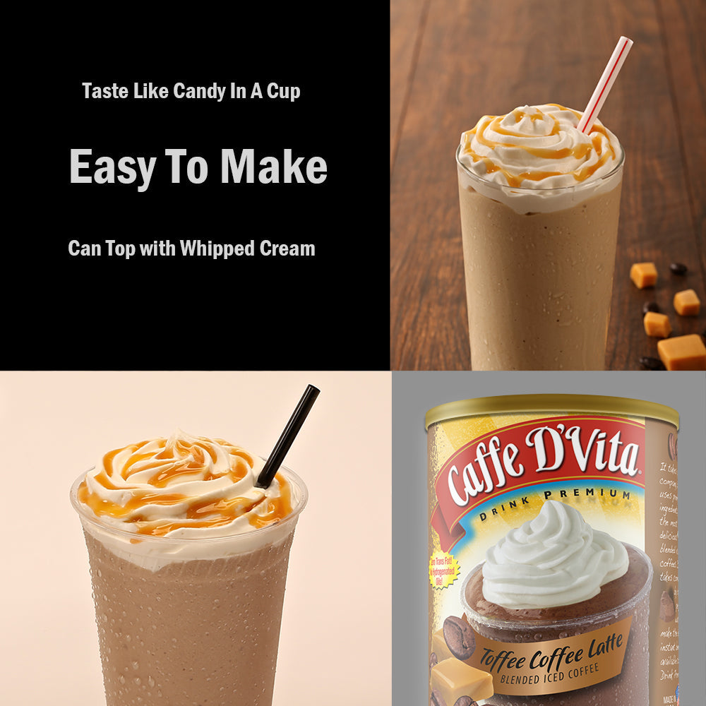 Toffee Coffee Latte Blended Iced Coffee Frappe - Case of 6 - 19 oz