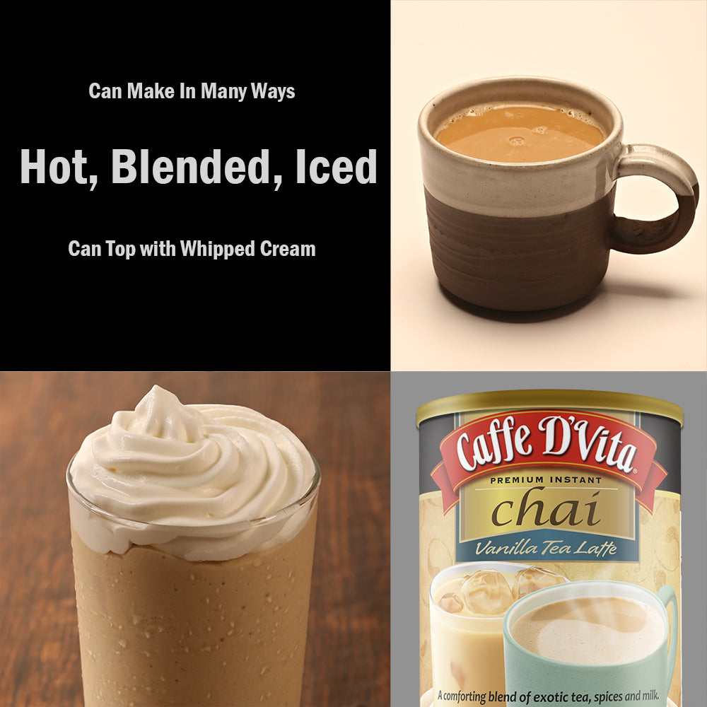 Vanilla Chai Tea Latte - Case of 6 - 1 lb. cans (16 oz.) - Foodservice