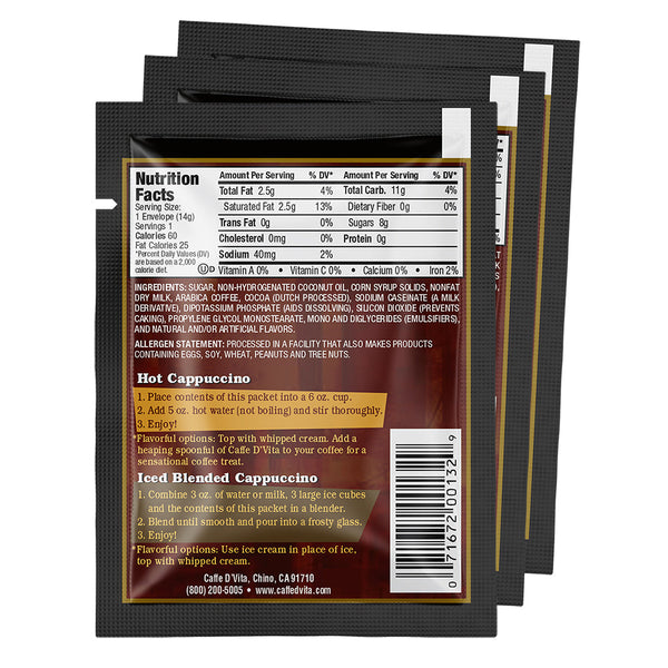 English Toffee Cappuccino Envelopes - 3 sleeves of 24 packs - Foodserv ...