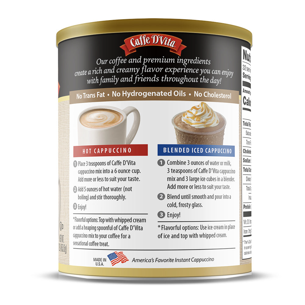 Hazelnut Cappuccino - Case of 6 - 1 lb. cans (16 oz.) - Foodservice