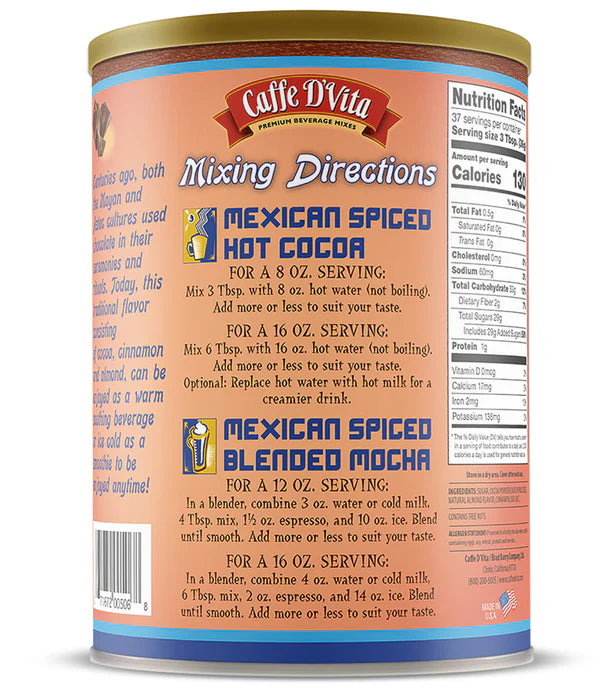 Mexican Spiced Ground Chocolate - Case of 4 Cans - 3 lb. (48 oz.) - Foodservice