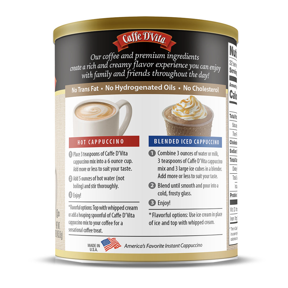 Original Cappuccino - Case of 6 - 1 lb. cans (16 oz.) - Foodservice