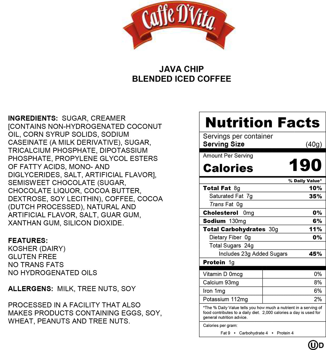 Java Chip Latte Blended Iced Coffee Frappe - Case of 6 - 19 oz. cans ...