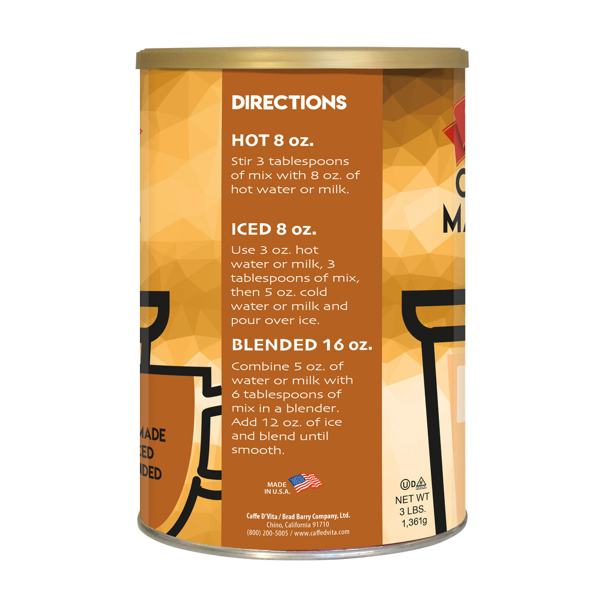 Caramel Macchiato - Case of 4 Cans - 3 lb. Foodservice