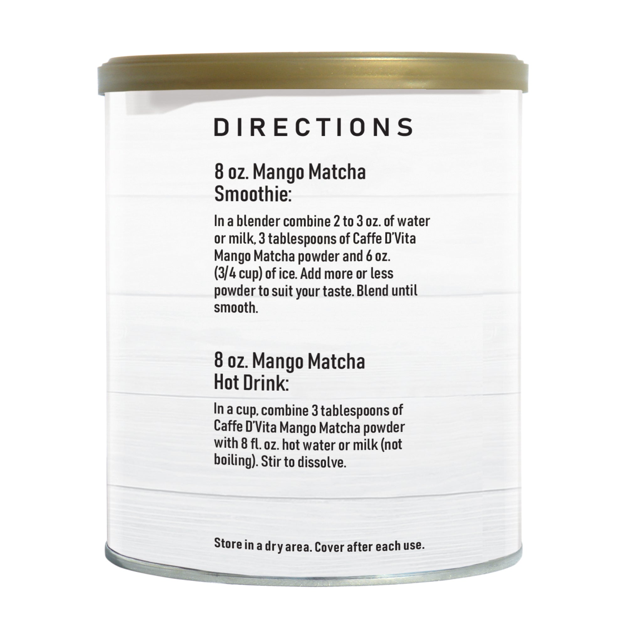 Mango Matcha Green Tea Drink Mix- Case of 6 - 1 lb. cans (16 oz.) - Foodservice