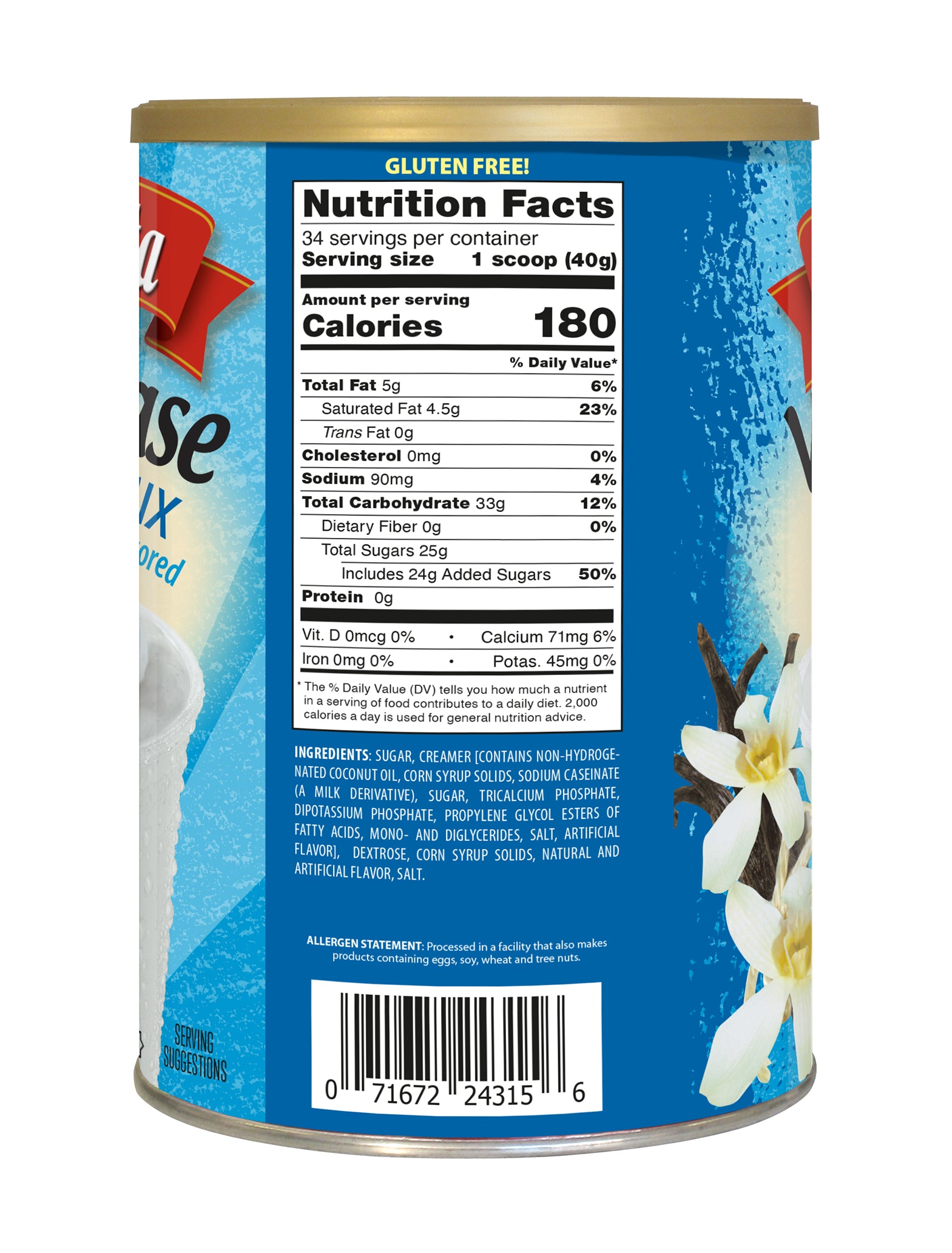 Vanilla Base Smoothie - Case of 4 Cans - 3lb. (48 oz.) - Foodservice