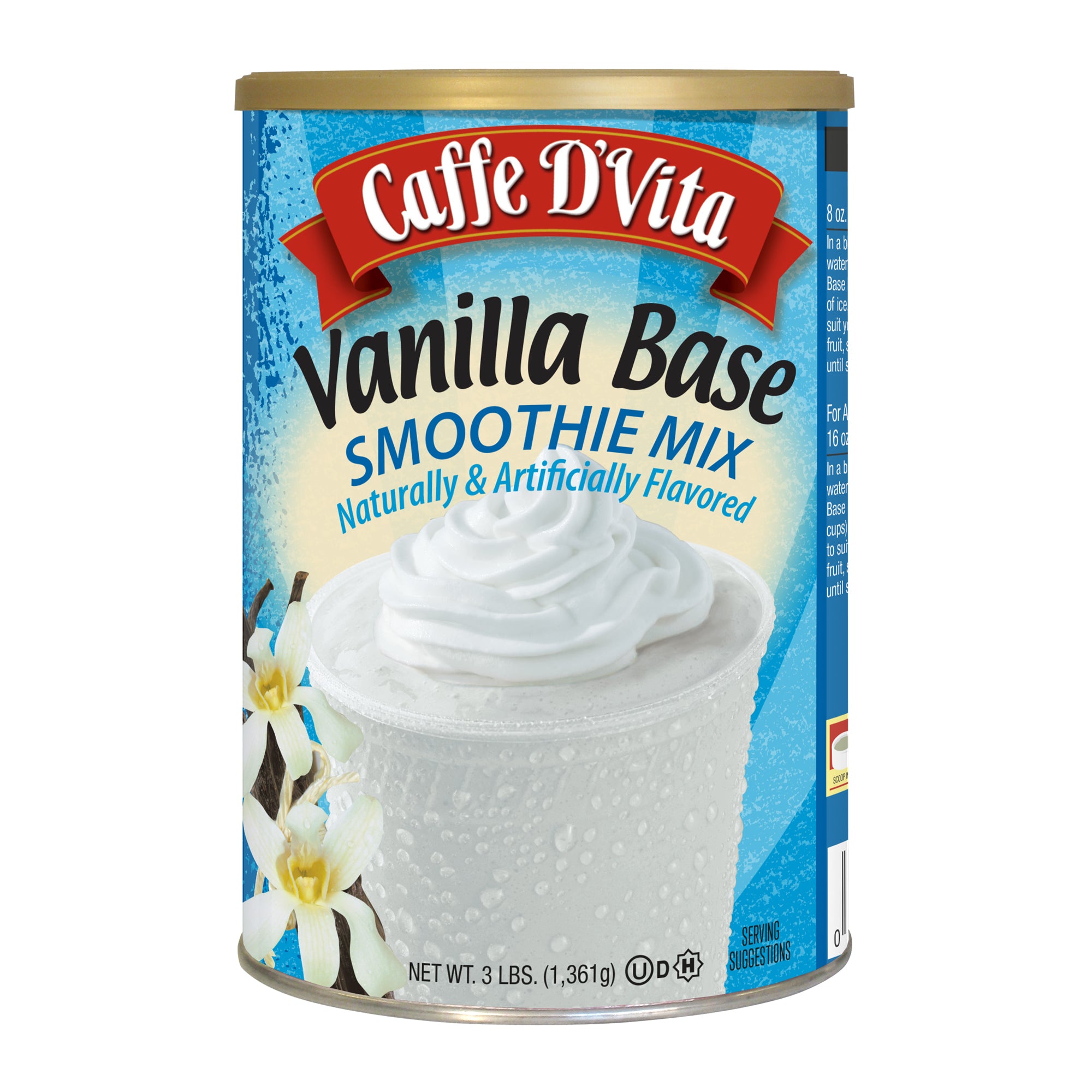 Vanilla Base Smoothie - Case of 4 Cans - 3lb. (48 oz.) - Foodservice