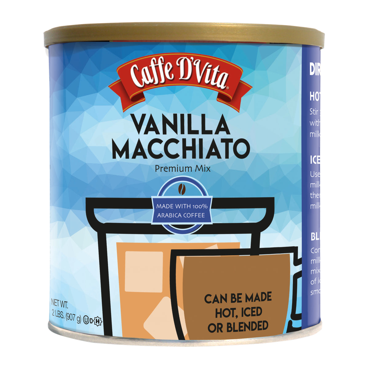 Vanilla Macchiato - Case of 4 Cans - 2 lb. (32 oz.) Foodservice